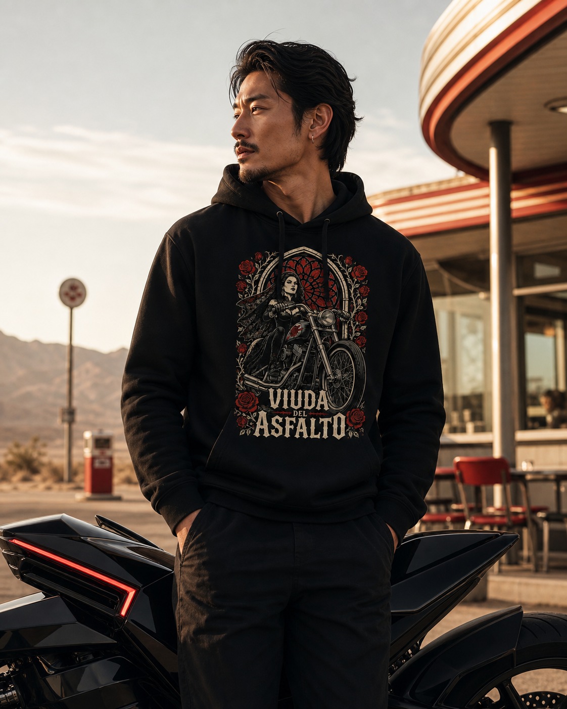 Viuda del Asfalto – Sudadera Motera