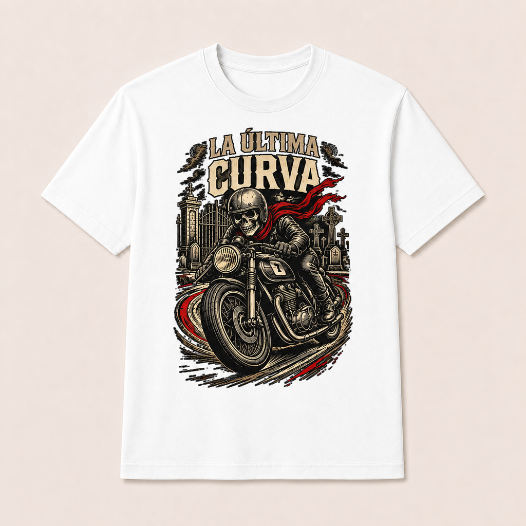 Camiseta La Última Curva Original en blanco · vista delantera