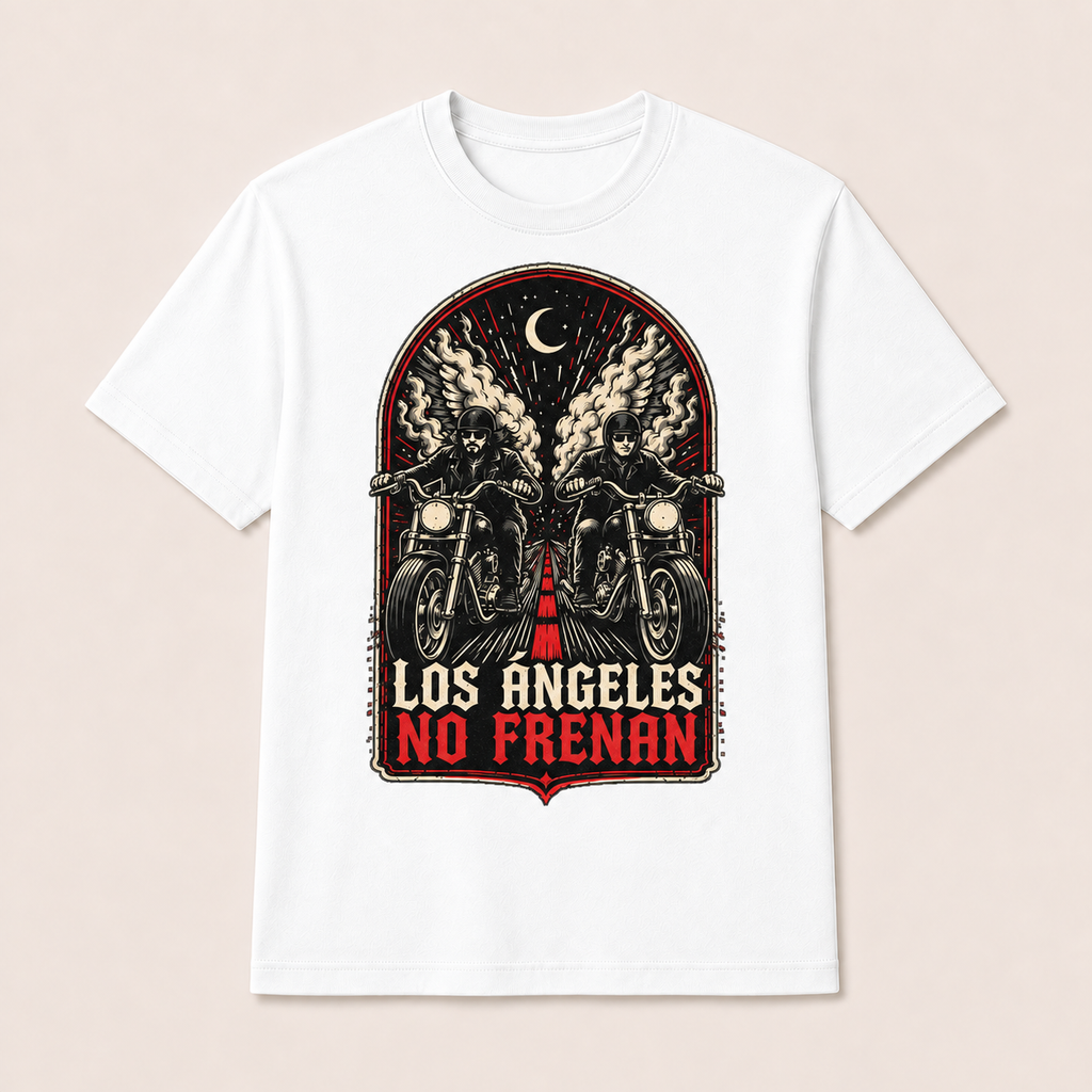 Camiseta Los Ángeles No Frenan Original en blanco · vista delantera
