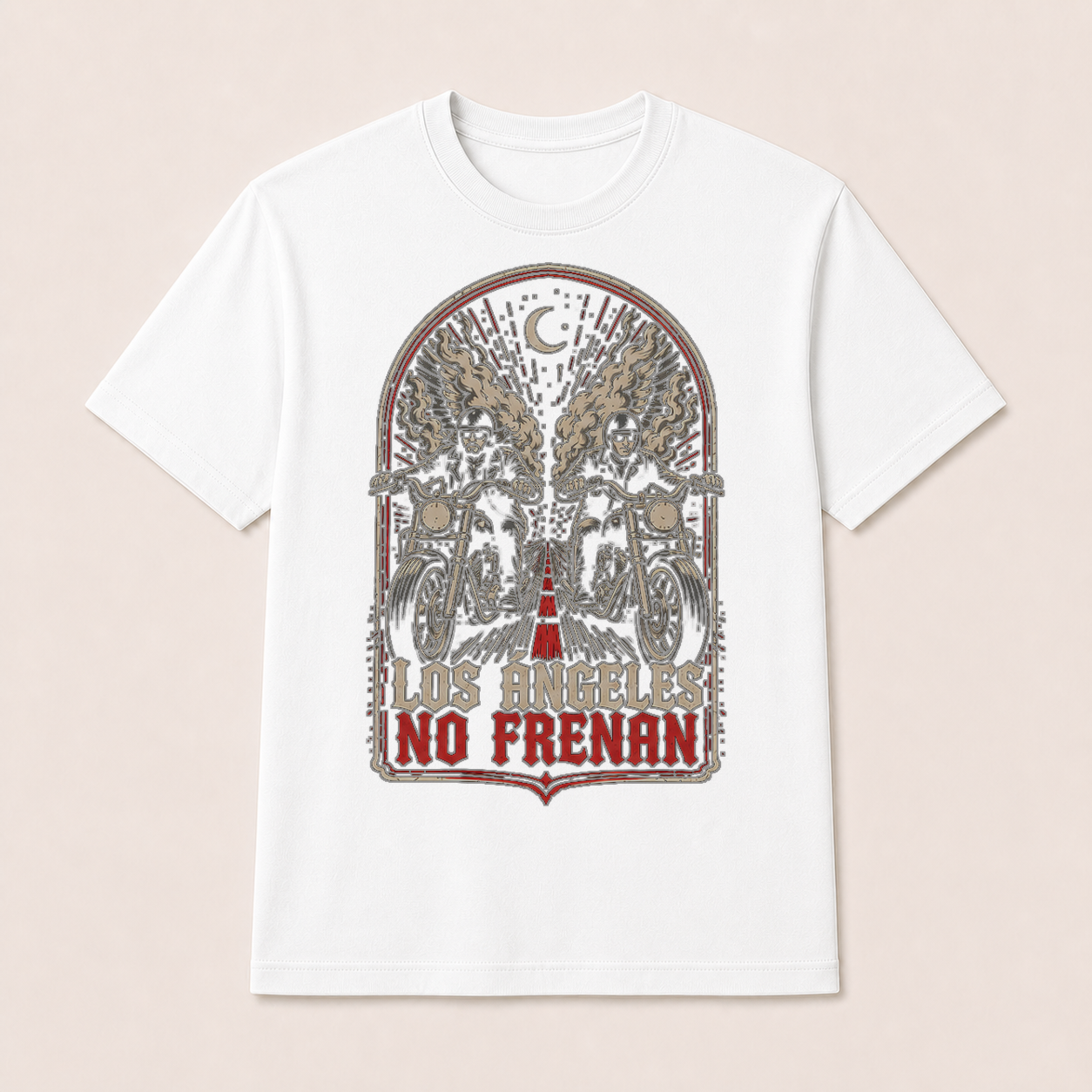 Camiseta Los Ángeles No Frenan Original en blanco · vista delantera