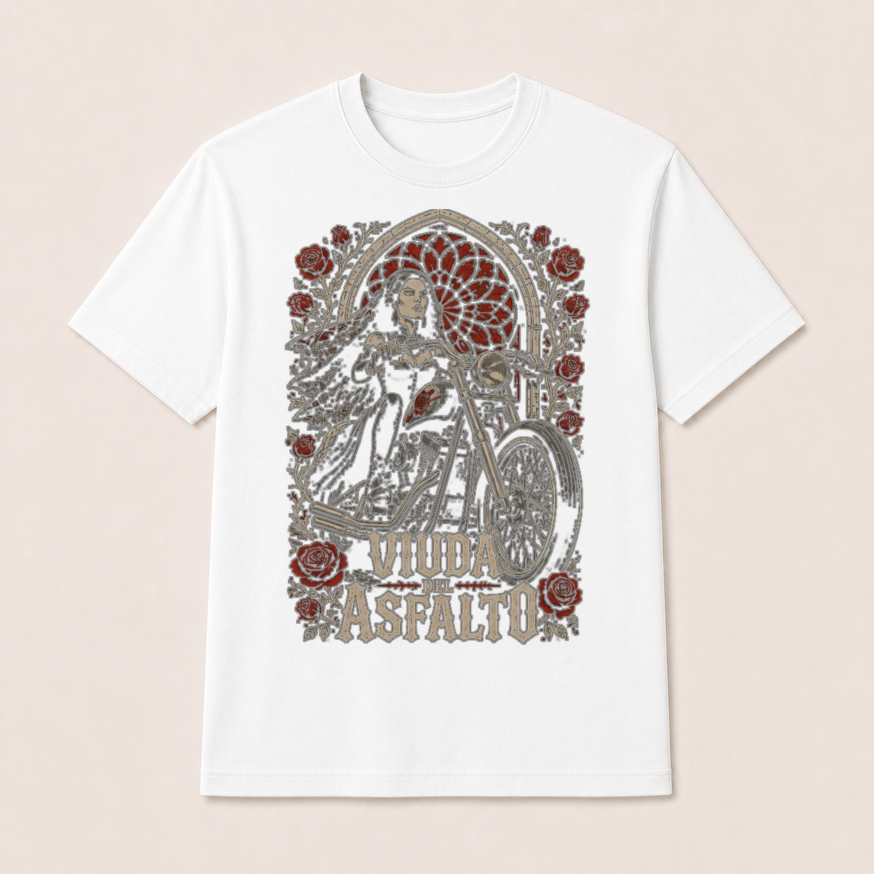 Camiseta Viuda del Asfalto Original en blanco · vista delantera
