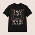 Camiseta Hasta Que el Motor Nos Separe Original en negro · vista delantera