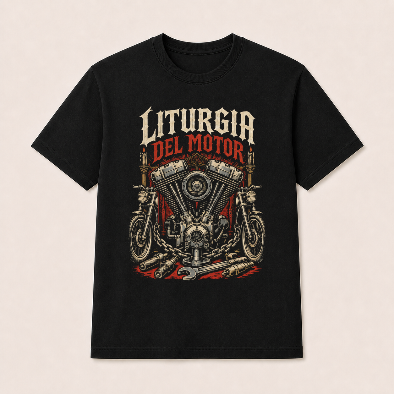 Camiseta Liturgia del Motor Original en negro · vista delantera
