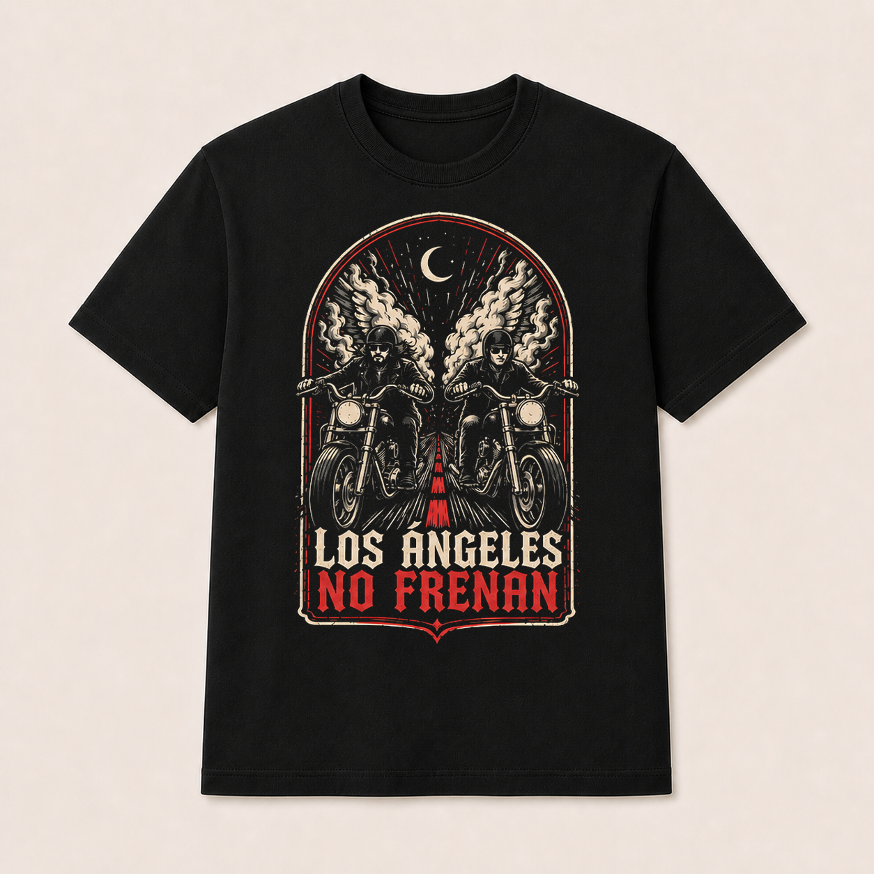 Camiseta Los Ángeles No Frenan Original en negro · vista delantera