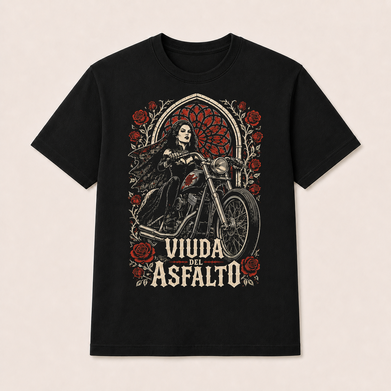 Camiseta Viuda del Asfalto Original en negro · vista delantera