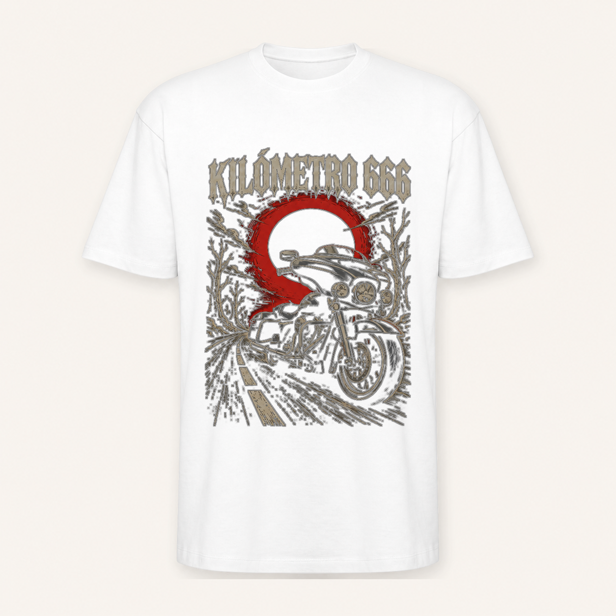 Camiseta Kilómetro 666 Oversize en blanco · vista delantera