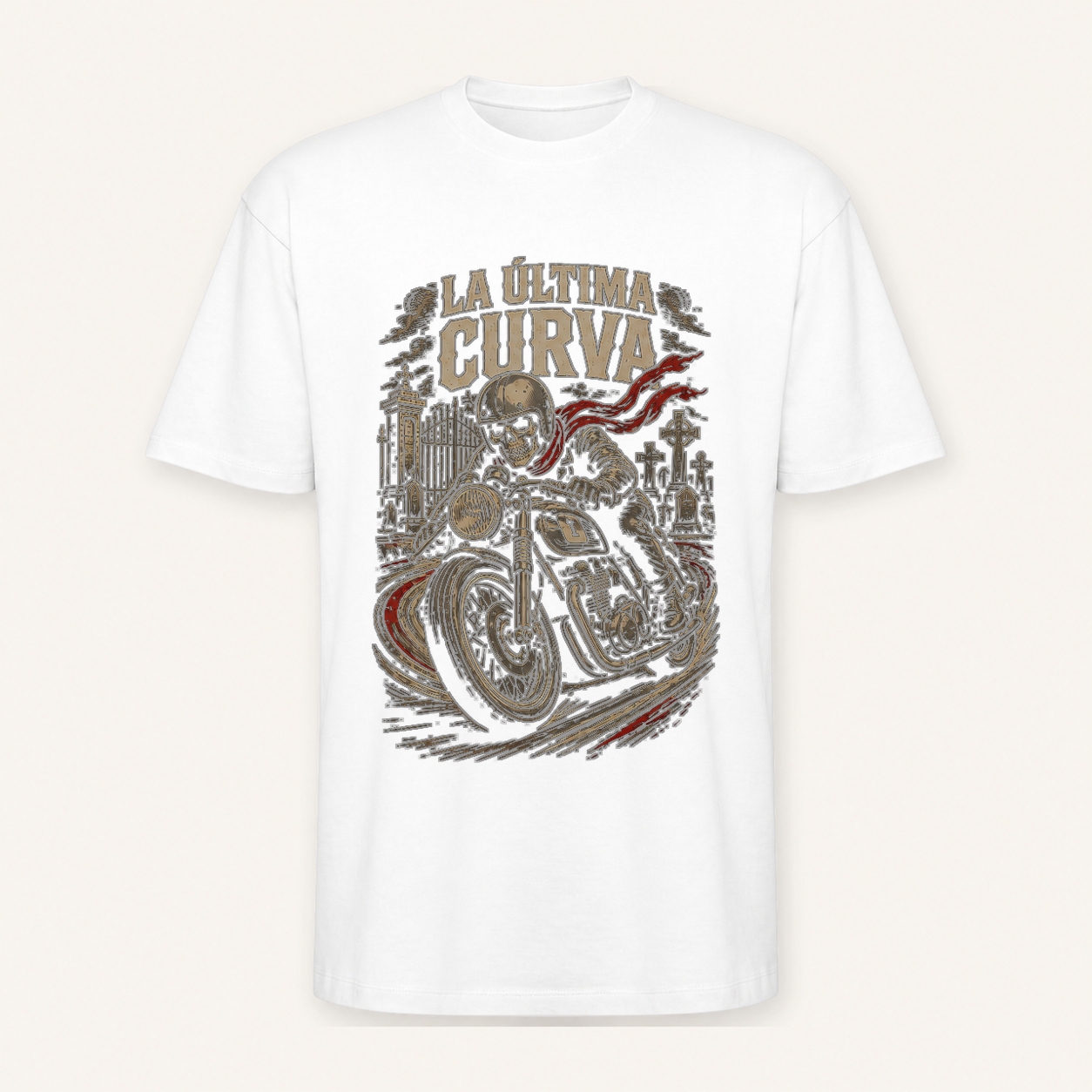 Camiseta La Última Curva Oversize en blanco · vista delantera