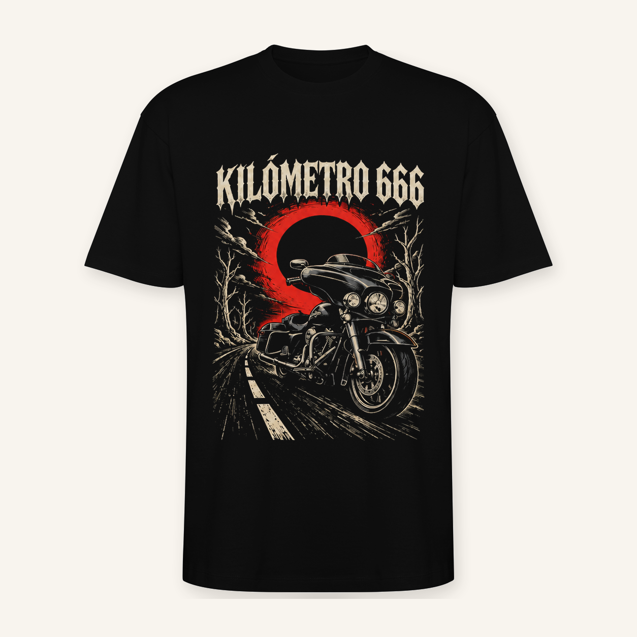 Camiseta Kilómetro 666 Oversize en negro · vista delantera