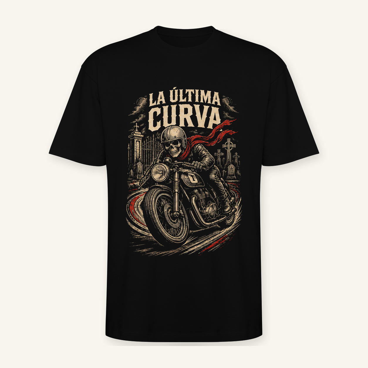 Camiseta La Última Curva Oversize en negro · vista delantera