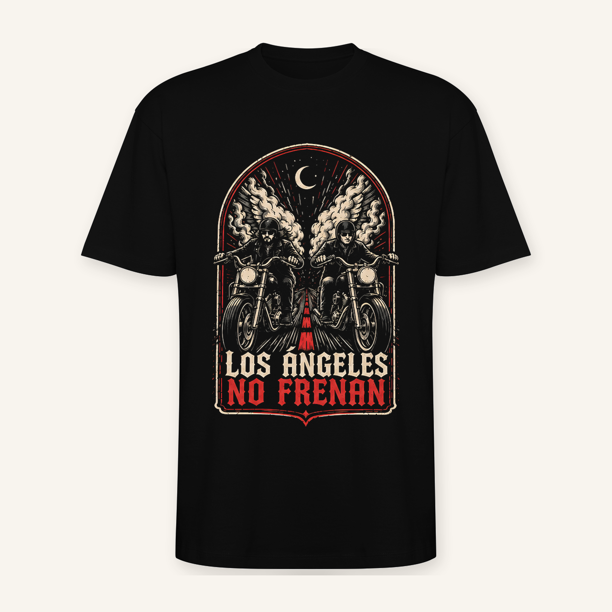 Camiseta Los Ángeles No Frenan Oversize en negro · vista delantera
