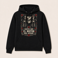 Hasta Que el Motor Nos Separe — Sudadera con capucha negra, vista frontal