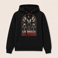 Los Ángeles No Frenan — Sudadera con capucha negra, vista frontal