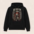 Réquiem a 200 — Sudadera con capucha negra, vista frontal