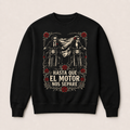 Hasta Que el Motor Nos Separe — Sudadera sin capucha negra, vista frontal