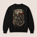 La Última Curva — Sudadera sin capucha negra, vista frontal