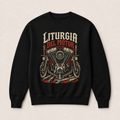 Liturgia del Motor — Sudadera sin capucha negra, vista frontal