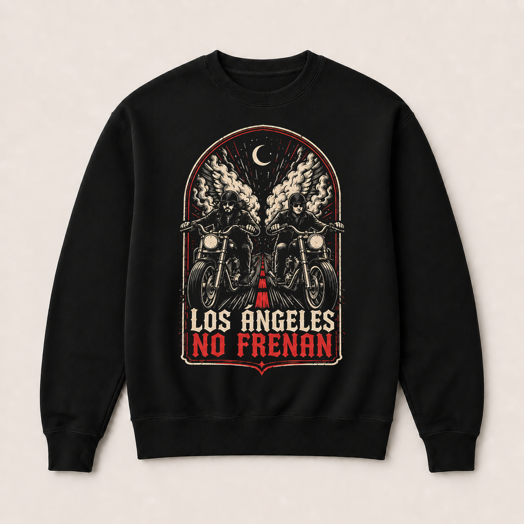 Los Ángeles No Frenan — Sudadera sin capucha negra, vista frontal