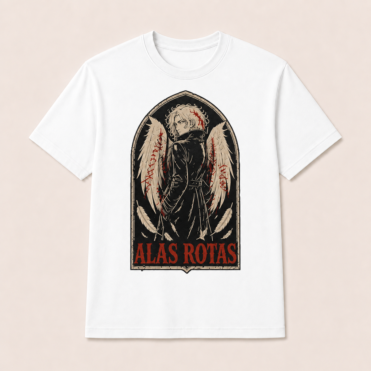Camiseta Alas Rotas Original en blanco · vista delantera