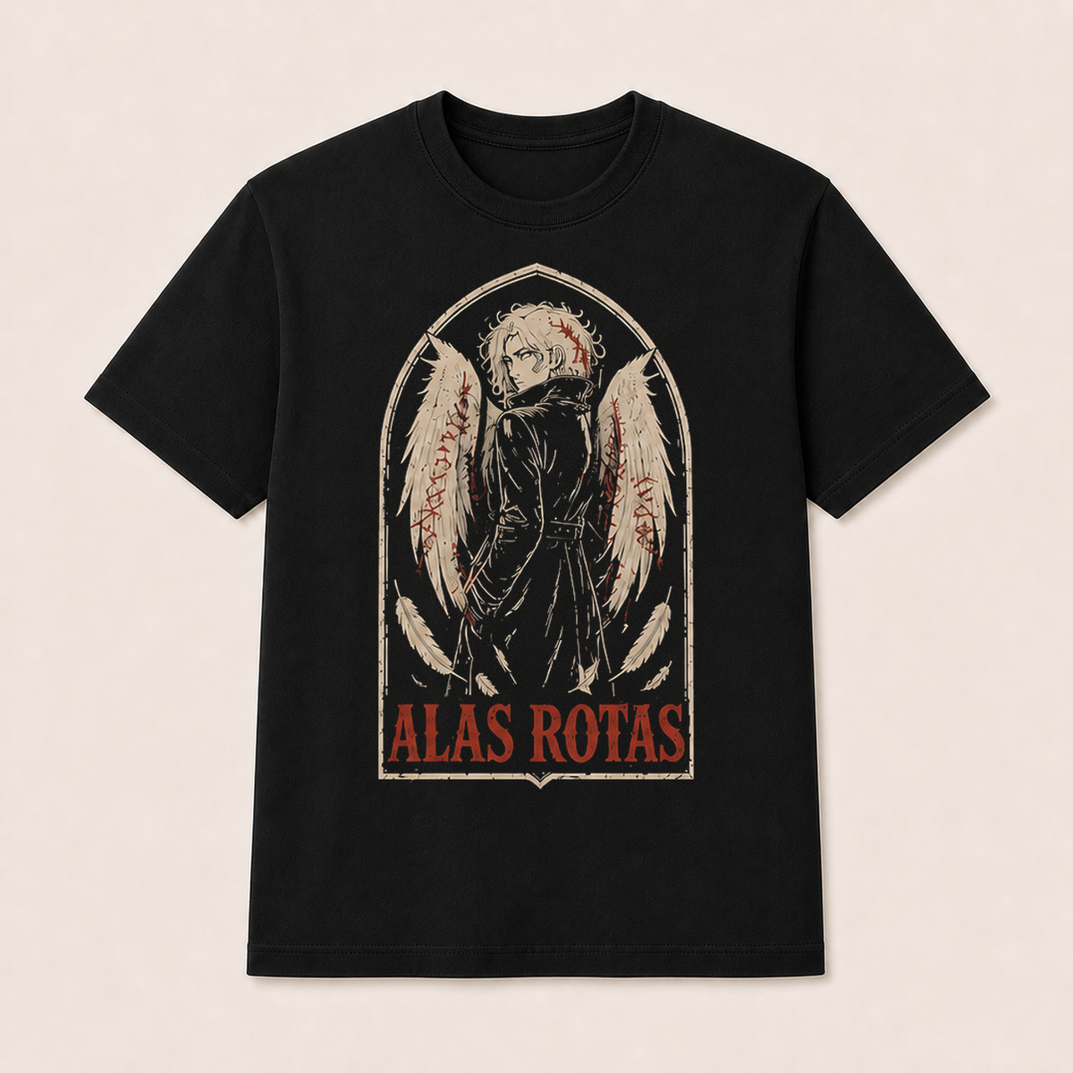 Camiseta Alas Rotas Original en negro · vista delantera