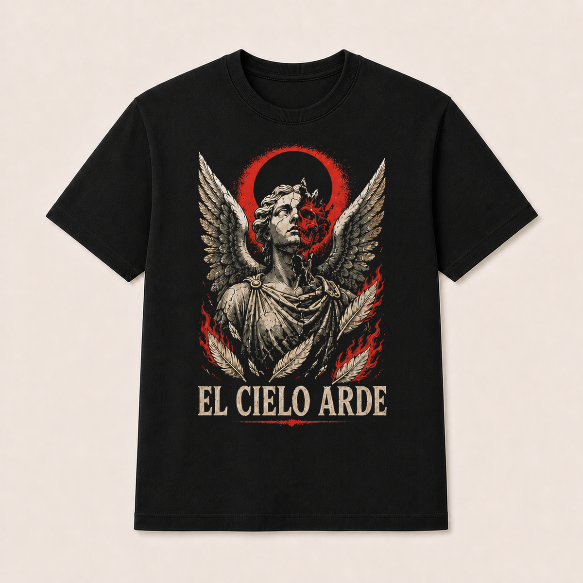 Camiseta El Cielo Arde Original en negro · vista delantera