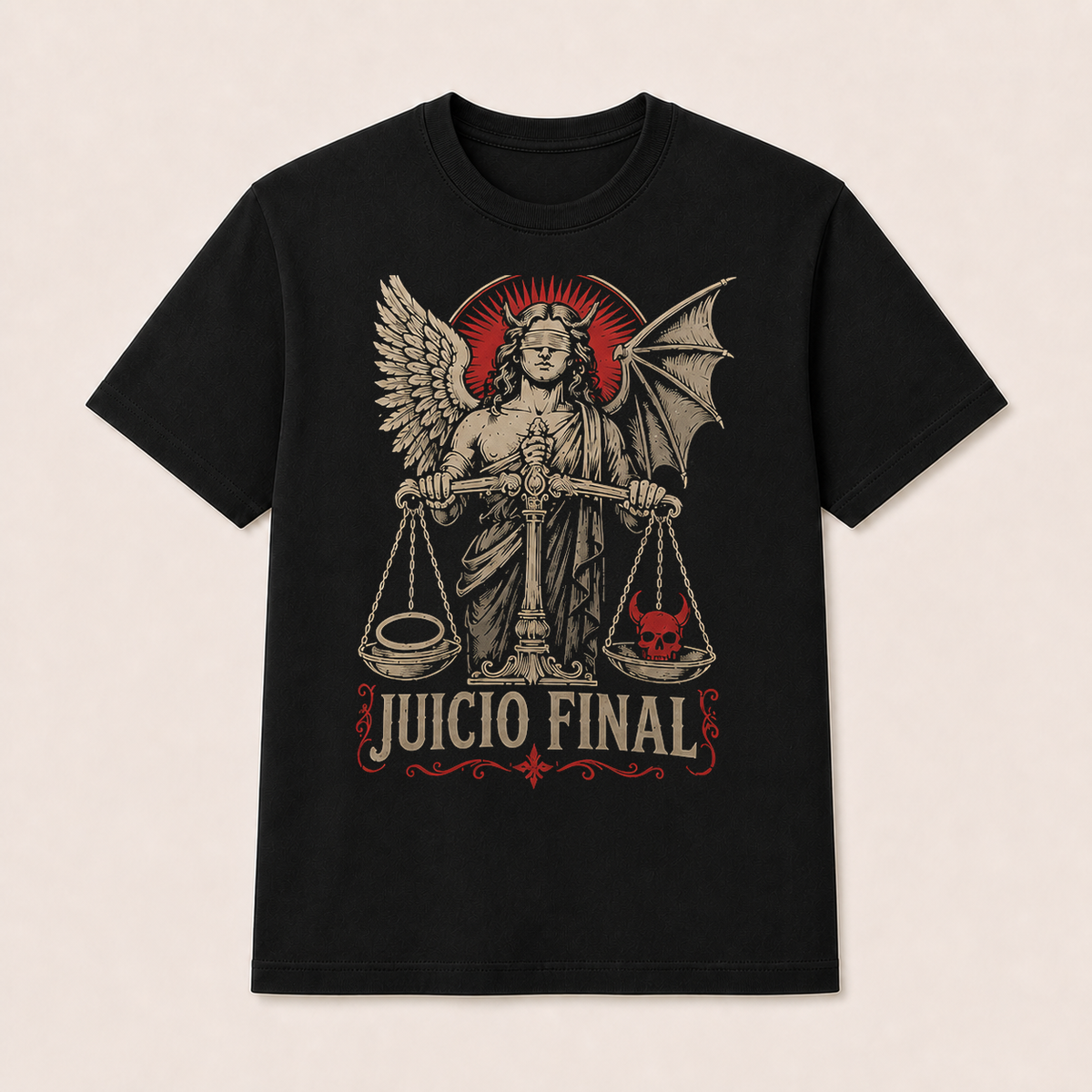 Camiseta Juicio Final Original en negro · vista delantera