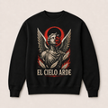 Sudadera El Cielo Arde Sin capucha en negro · vista delantera
