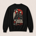 Sudadera Ni Santos Ni Demonios Sin capucha en negro · vista delantera