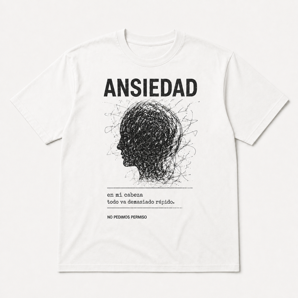 Ansiedad Camiseta Unisex de Algodón