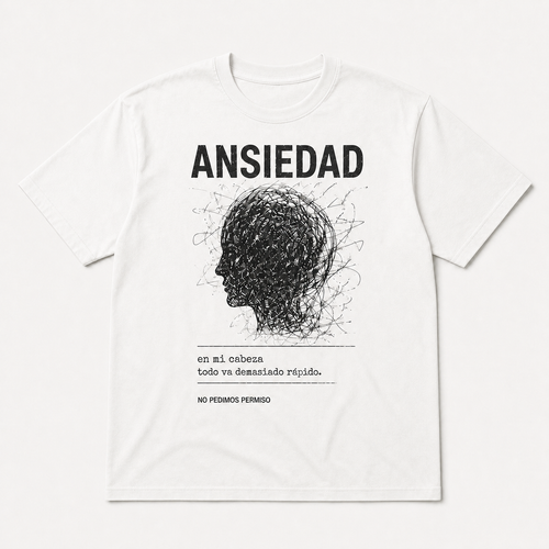 Ansiedad Camiseta Unisex de Algodón