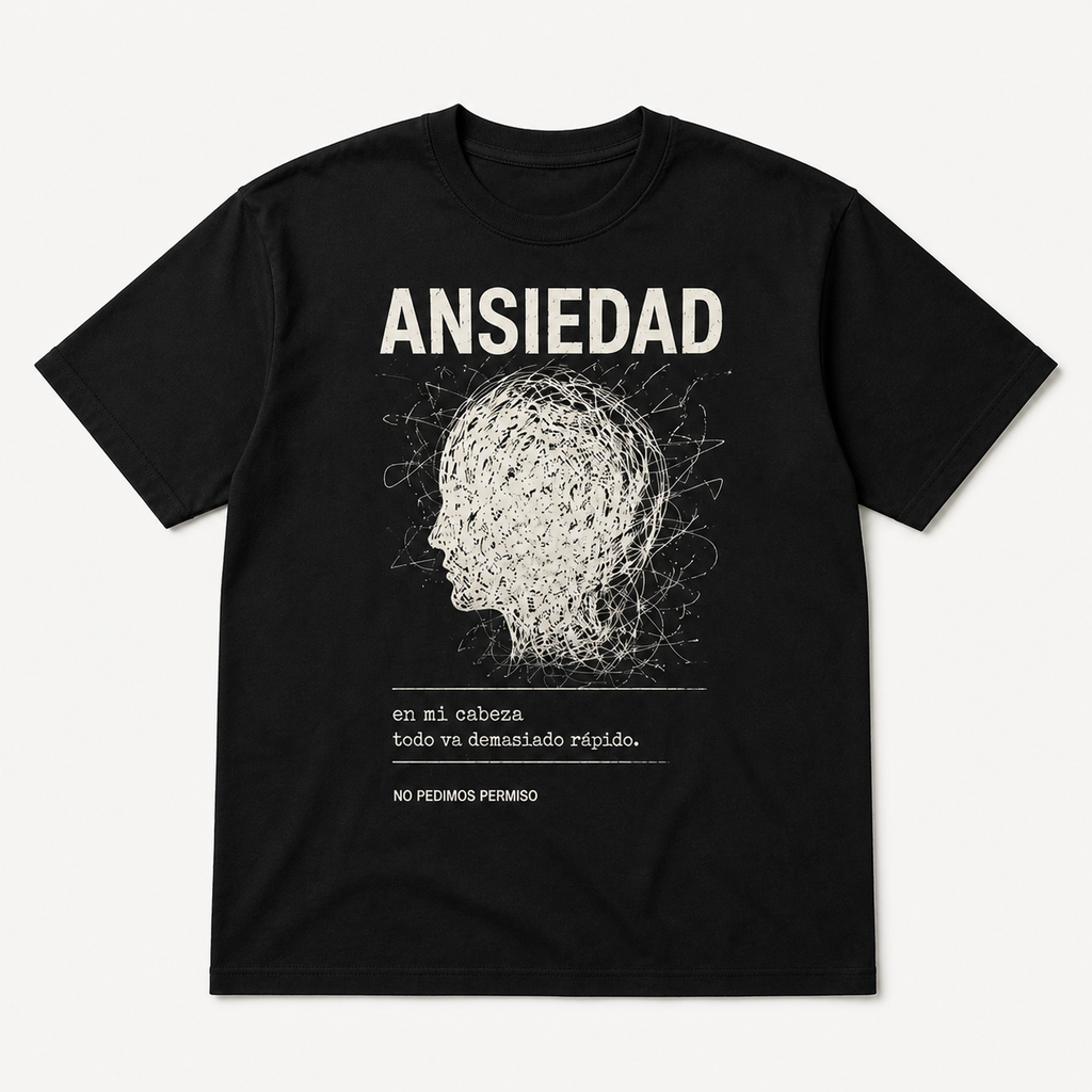 Ansiedad Camiseta Unisex de Algodón
