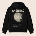 Ansiedad — Sudadera con capucha, negro, vista espalda
