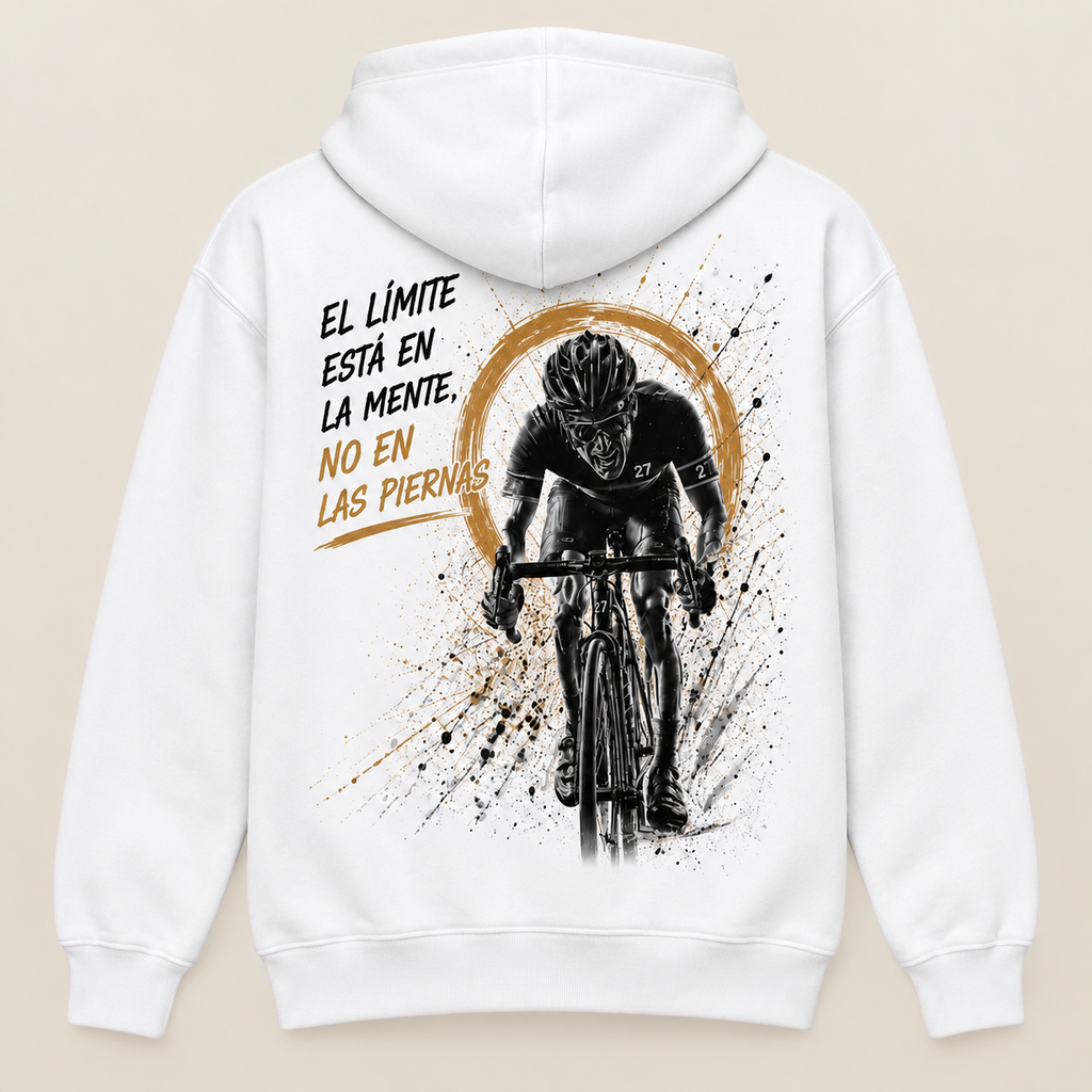 Campeones Ciclismo — Sudadera con capucha, blanco, vista espalda