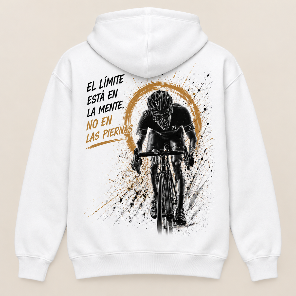 Campeones Ciclismo — Sudadera con capucha, blanco, vista espalda