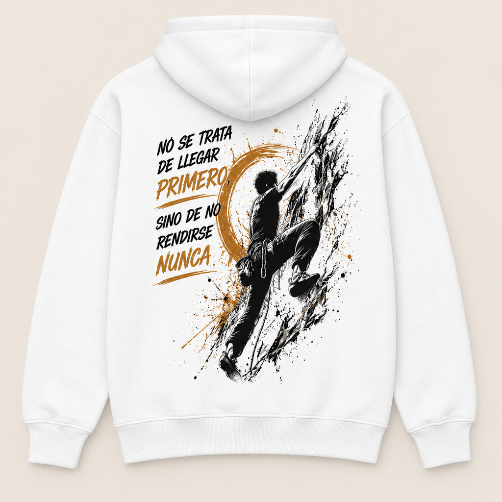 Campeones Escalada — Sudadera con capucha, blanco, vista espalda