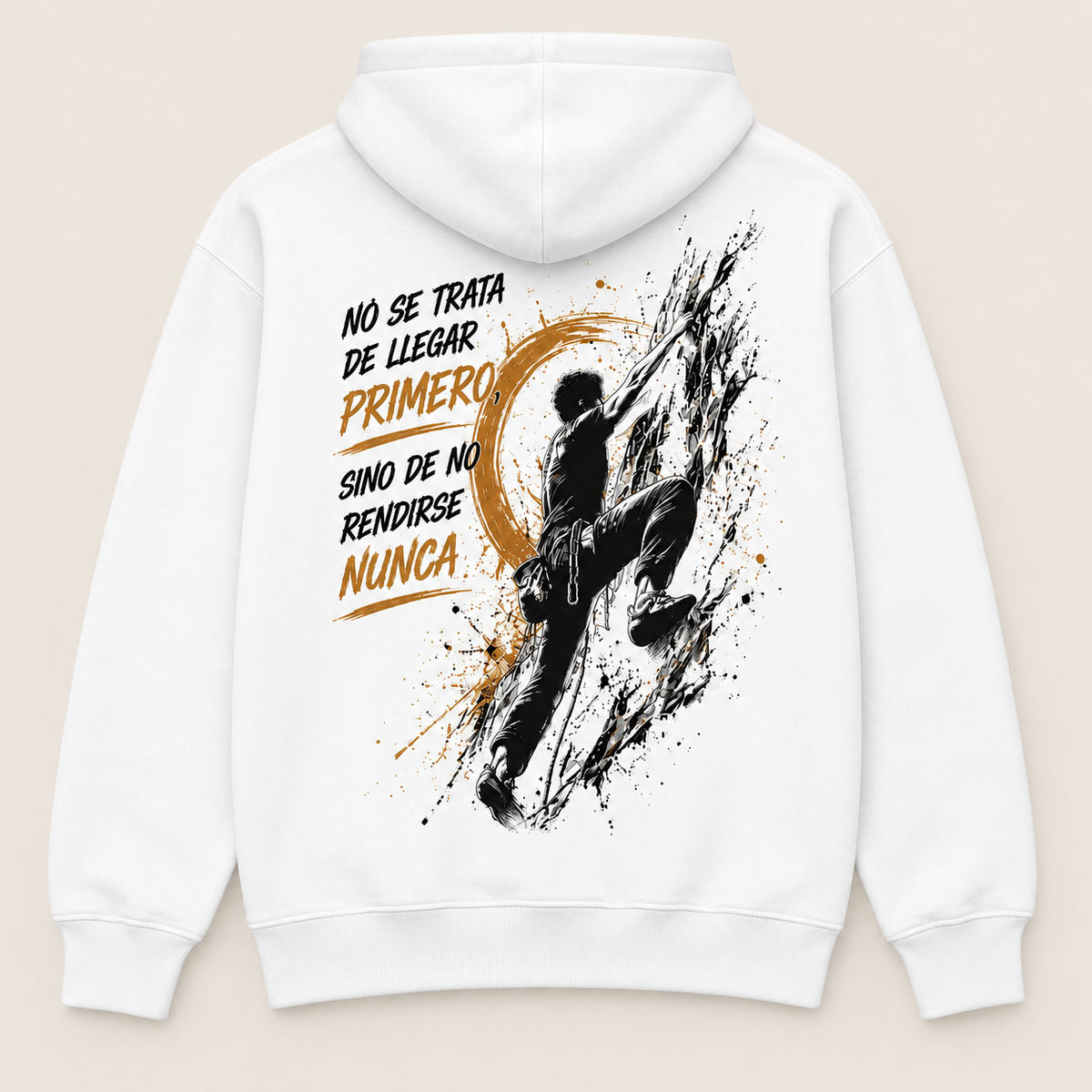 Campeones Escalada — Sudadera con capucha, blanco, vista espalda