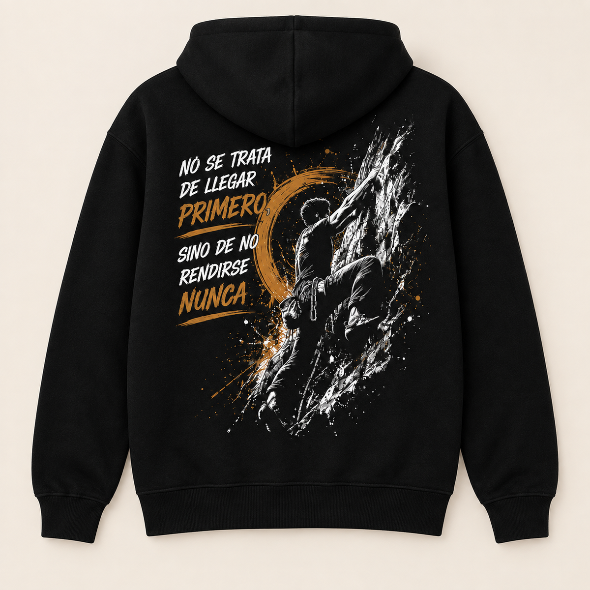 Campeones Escalada — Sudadera con capucha, negro, vista espalda