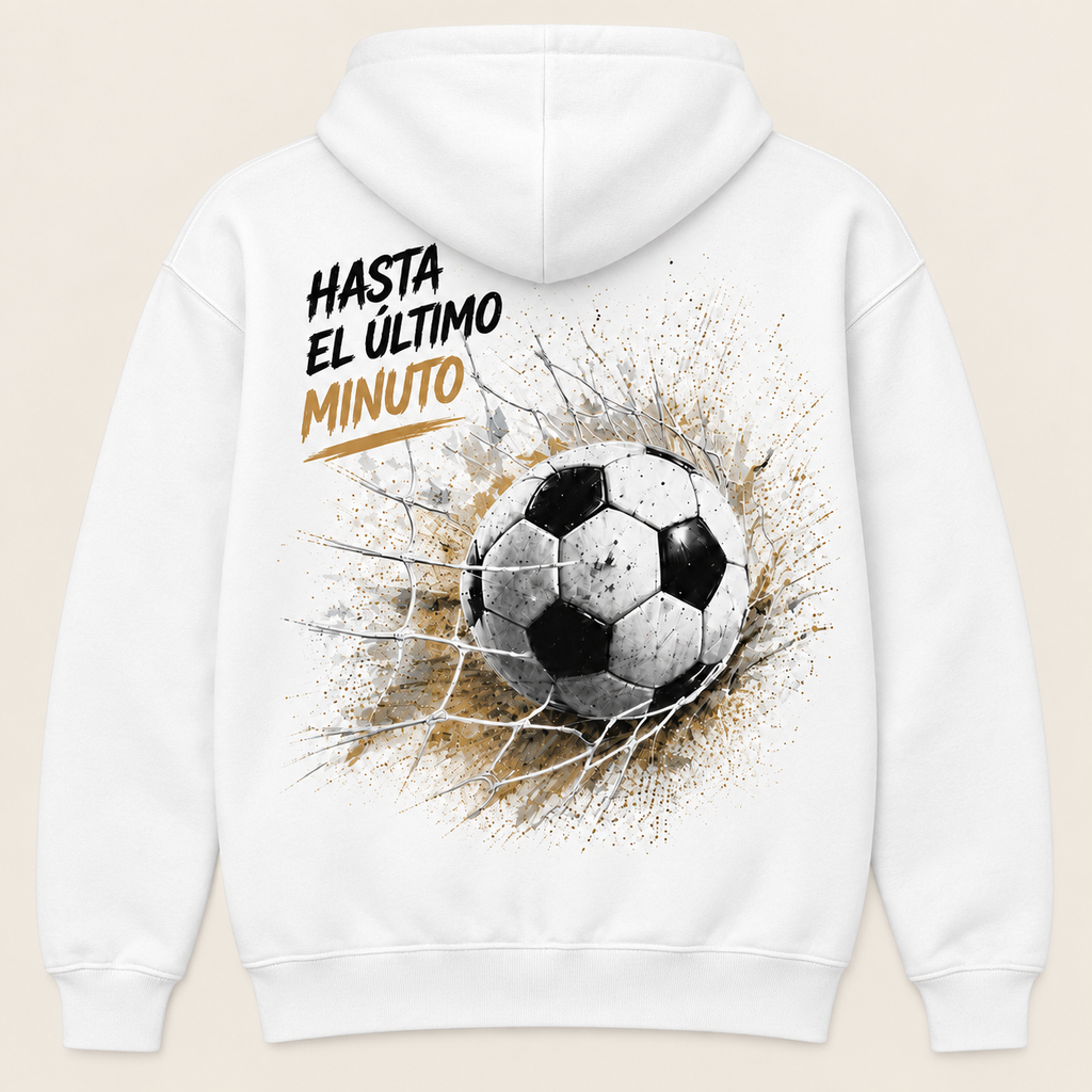 Campeones Fútbol — Sudadera con capucha, blanco, vista espalda