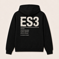 Estrés — Sudadera con capucha, negro, vista espalda