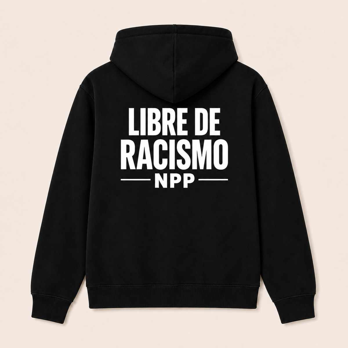 Libre de Racismo — Sudadera con capucha, negro, vista espalda