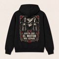 Hasta Que el Motor Nos Separe — Sudadera con capucha, negro, vista espalda