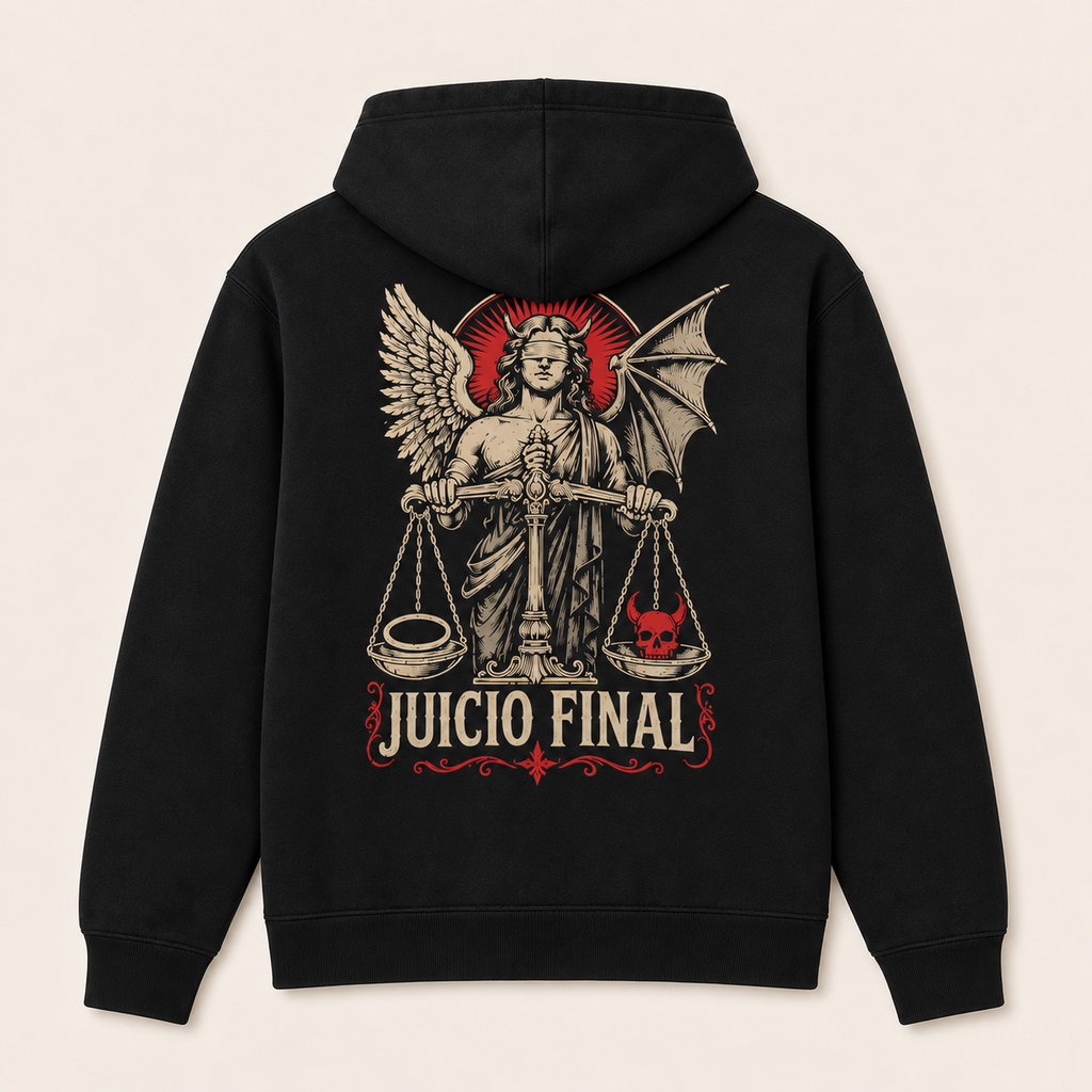 Juicio Final — Sudadera con capucha, negro, vista espalda