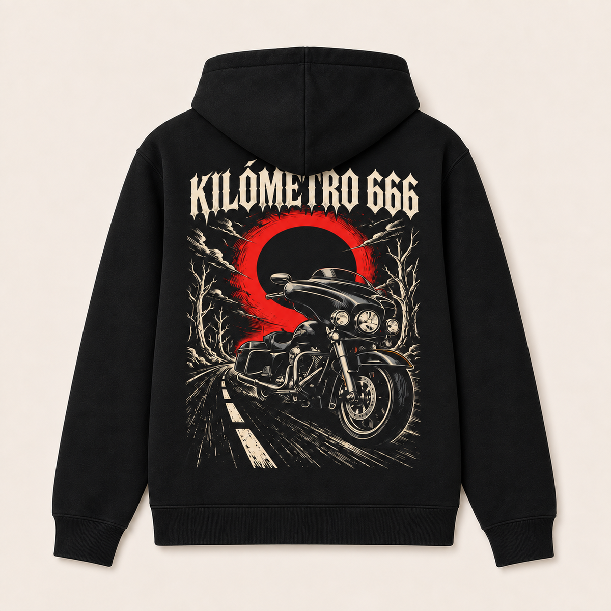Kilómetro 666 — Sudadera con capucha, negro, vista espalda