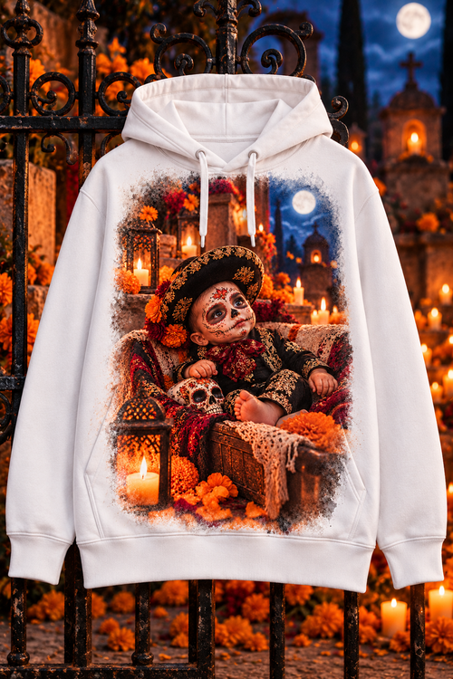 Primer Recuerdo — Sudadera Catrín · Mockup frontal en blanco