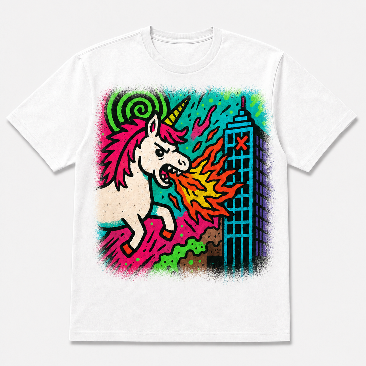 Unicornio Incendiario – Camiseta Unisex Studio