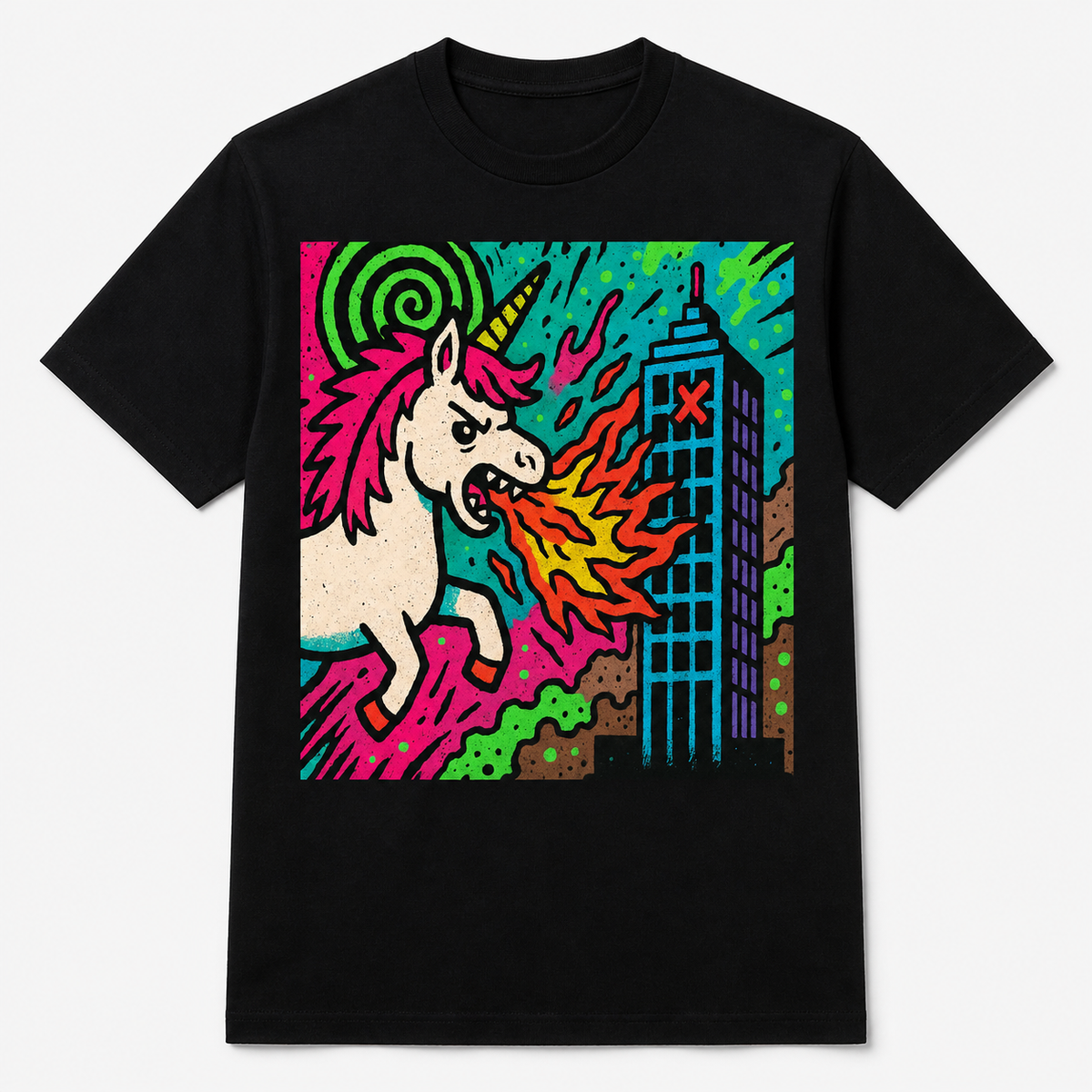 Unicornio Incendiario – Camiseta Unisex Studio
